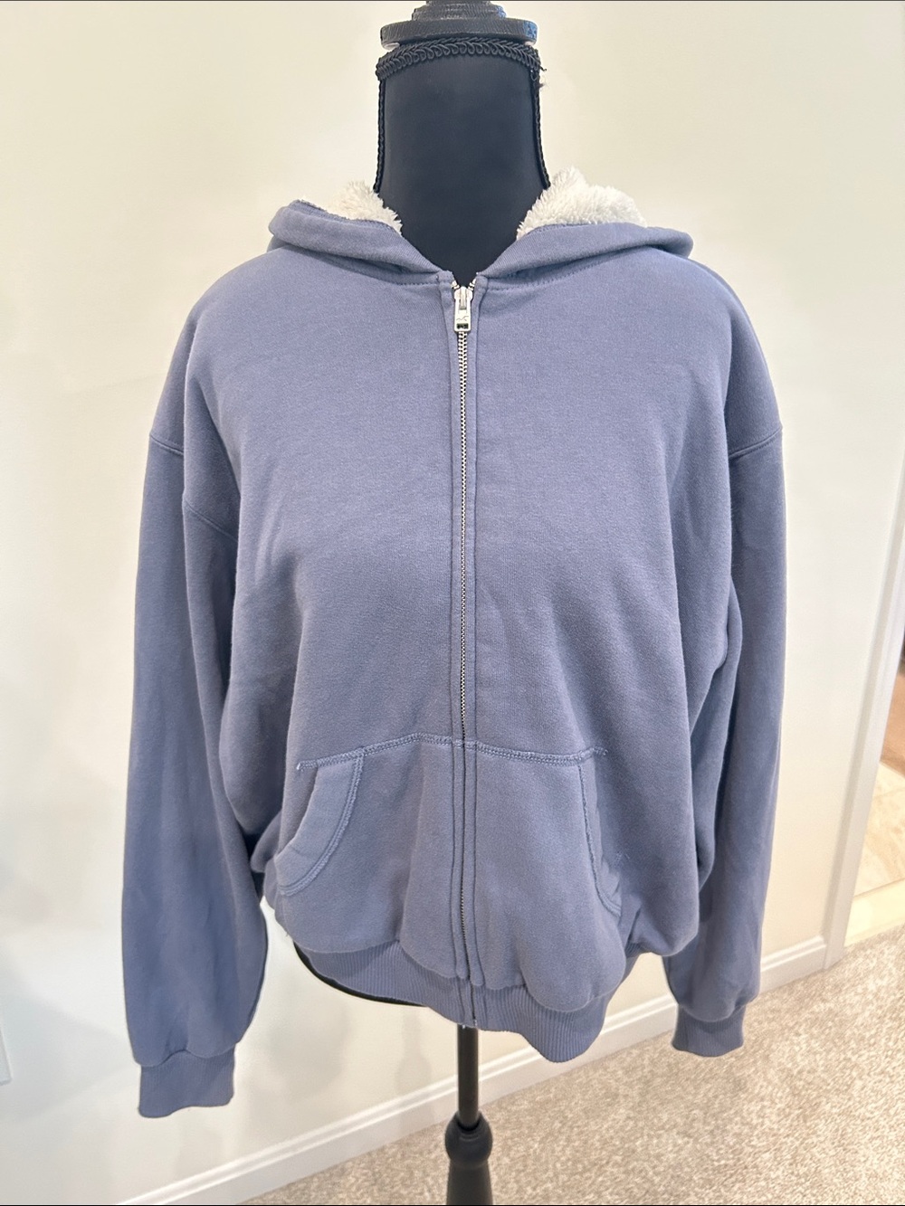 Hollister Cream Sherpa-Lined Hoodie Jacket